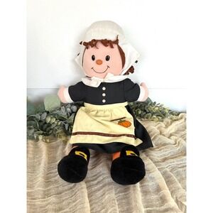 1996 16" Gibson Greetings Thanksgiving plush Pilgrim girl holiday pumpkin‎
